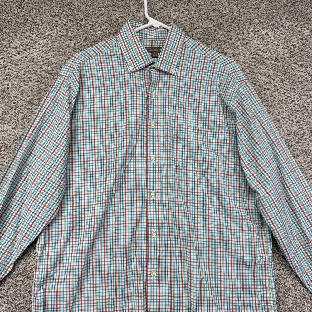 Peter Millar Shirt Mens Large Summer Comfort Performance Long Sleeve Button Down - Picture 2 of 16